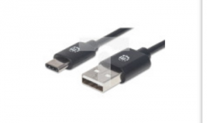 Kabel USB C-A M/M 1,0m USB2.0 Hi-Speed czarny 353298