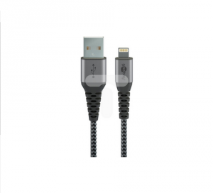 Kabel Lightning na USB-C tekstylny z metalowymi wtyczkami (srebrny) 0,5 m 49270