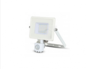 Projektor LED 30W 2400lm 6400K Dioda SAMSUNG z czujnikiem ruchu PIR Biały IP65 459