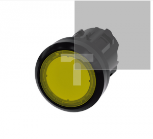 Przycisk podświetlany 22mm okrągły tworzywo żółty płaski z samopowrotem 3SU1001-0AB30-0AA0