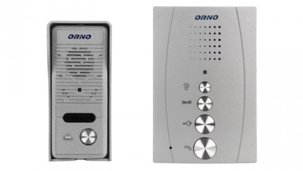 Zestaw domofonowy jednorodzinny bezsłuchawkowy ELUVIO srebrny OR-DOM-RE-914/G