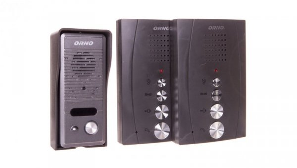 Zestaw domofonowy jednorodzinny z interkomem bezsłuchawkowy czarny ELUVIO INTERCOM OR-DOM-RE-920/B