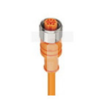 Kabel konfekcjonowany jednostronnie złącze M12 5-pinowe proste żeńskie PVC pomarańczowy PRKT 5-56/25 M