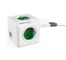 Przedłużacz allocacoc PowerCube Extended USB 2402GN/FREUPC (1,5m kolor zielony)