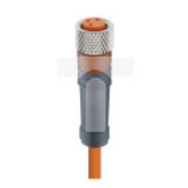 Kabel konfekcjonowany jednostronnie M8 3-pinowy żeńskie proste z samoblokującym gwintem pomarańczowy PVC RKMV 3-06/2 M