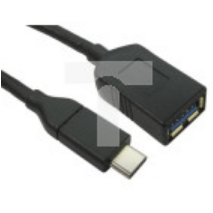 Przejściówka USB, dł. 0.5m, kolor: Czarny