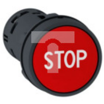 Przycisk płaski czerwony samopowrotny STOP bez podświetlenia XB7NA4534