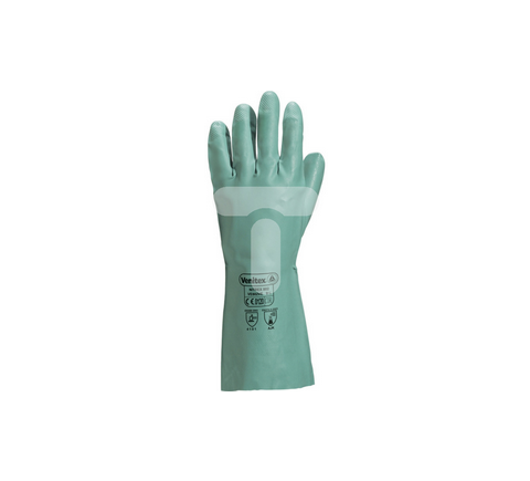 Rękawice z nitrylu flokowane zielone rozmiar 10,5 NITREX 802 VE802VE10