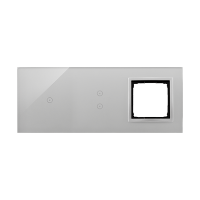 Simon Touch ramki Panel dotykowy S54 Touch, 3 moduły, 1 pole dotykowe + 2 pola dotykowe pionowe + 1 otwór na osprzęt S54, srebrn