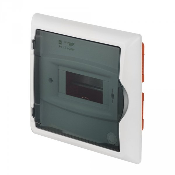 Rozdzielnica modułowa 1x6 p/t ECONOMIC BOX RP 1/6 drzwi transparentne (N+PE) IP40 2511-01