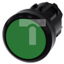 Przycisk 22mm okrągły tworzywo sztuczne zielony płaski, bez samopowrotu odryglowanie przez naciśnięcie 3SU1000-0AA40-0AA0