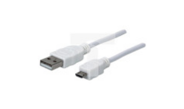 Kabel USB A-MicroB M/M 0,3M USB2.0 Hi-Speed biały MHT 326537