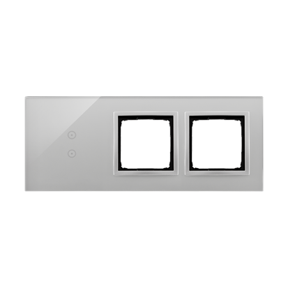 Simon Touch ramki Panel dotykowy S54 Touch, 3 moduły, 2 pola dotykowe pionowe + 2 otwory na osprzęty S54, srebrna mgła DSTR3300/