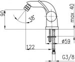 KFA Malachit bateria bidetowa chrom 440701100