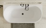 Besco Vica New Matt B&W wanna wolnostojąca czarny mat/biały połysk 150 + klik-klak czarny z przelewem slim WAS15VNMCZ