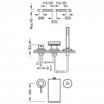 Tres Max bateria wannowa 3-otworowa 162161