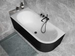 Besco Avita A-line Matt B&W wanna wolnostojąca czarny mat/biały połysk  170 P + syfon klik-klak chrom z przelewem slim WAA17AMPS