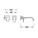 Tres CUADRO ELEMENT NAŚCIENNY DO PODTYNKOWEGO KORPUSU BATERII UMYWALKOWEJ-00630022OR