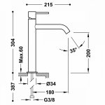 Tres Study bateria umywalkowa złoto matowe 26230701OM