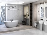Besco Navia Glam wanna wolnostojąca 160 Srebrna + maskownica syfonu z przelewem gun metal WA160NSG