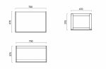 Catalano HORIZON 75 konsola pdumywalkowa, podblatowa wykończenie inox 5S755000