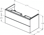 Ideal Standard Adapto Szafka pod umywalkę 102 cm ciemny orzech T4297PA