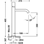 Tres STUDY Bateria jednouchwytowa umywalkowa XXL-26130801TAM