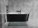 Besco Avita A-line B&W wanna wolnostojąca czarno/biała 170 P + syfon klik-klak biały z przelewem slim WAA17ABPBS