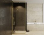 Besco ICON GOLD Kabina walk-in ze wspornikiem sufitowym 100cm Złoty ICG100200C