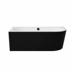Besco Avita A-line B&W wanna wolnostojąca czarno/biała 160 L + syfon złoty z napełnieniem przez przelew WAA16ABLZN
