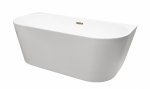 Besco Vica New wanna wolnostojąca 160 + klik-klak chrom z przelewem slim WAS160VN