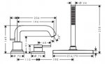 Hansgrohe Tecturis S 3-otworowa, jednouchwytowa bateria na brzeg wanny z sBox, element zewnętrzny Czarny Matowy 73447670