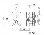 Giulini Giovanni Praga Bateria termostatyczna podtynkowa chrom z boksem montażowym 8282PRCH