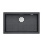 Quadron LOGAN 110 GraniteQ zlewozmywak black diamond 76x44x23,5 cm 1-komorowy podwieszany z syfonem manualnym stal szlachetna HQD7644U8BSU