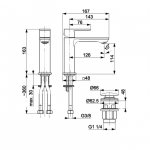 KFA Armatura Dust bateria umywalkowa gun metal 16.3 cm z korkiem klik-klak 93832047