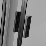 Besco Zarya Black kabina półokrągła 80 + brodzik Axim Stone Effect Black 80 ZBAXS80190