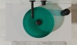 Besco Enya Blue Wave umywalka nablatowa + maskownica czarny matt UME36BWB