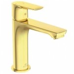 Ideal Standard Connect Air Bateria umywalkowa Blue Start z korkiem złoto szczotkowane połysk A7008A2