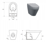 Miska kompaktowa CREA CleanOn 010/020, owalna, Back-to-Wall, deska SLIM duroplastowa Crea, crea ceramika Cersanit (K114-023)