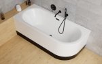 Besco Avita A-line wanna wolnostojąca 150 L + syfon klik-klak chrom z przelewem slim WAA150ALS