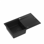 QUADRON EVAN 111 GraniteQ zlewozmywak z syfonem Push 2 Open 1-komorowy z/o (860x500x210) pure carbon / elementy pure carbon HCQE8650U7BLMP2O
