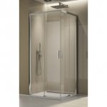 SanSwiss Top-Line S wejście narożne z drzwiami rozsuwanymi 90x90cm profile srebrny mat TLSAC0900107