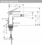 Hansgrohe Tecturis E Jednouchwytowa bateria bidetowa z kompletem odpływowym biały mat 73200700