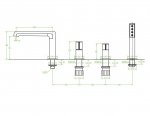 Laveo  PRETTO  bateria wannowa 4-otw BAO 914S GRAFIT