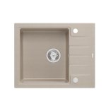 Quadron PETER 116 GraniteQ zlewozmywak granitowy pearl beige (beżowy) 1-komorowy z/o (62x50x20) z syfonem i zaślepką HCQP6250BEZP