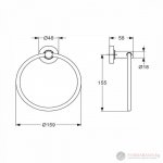 Ideal Standard IOM wieszak na ręcznik czarny mat A9130XG