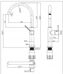 Omnires Tula bateria kuchenna czarna TL6050BL 