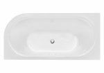 Besco Avita A-line wanna wolnostojąca 170 P + syfon klik-klak gun metal z przelewem slim WAA170APGS
