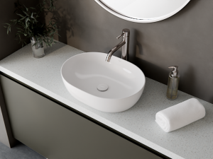 Besco Moya Cera-Line 48,5 umywalka nablatowa biała UNC49MOB