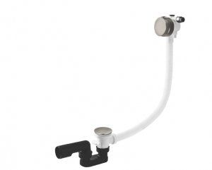 Vedo Click II Przelew wannowy z korkiem typu klik-klak i funkcją napełniania wanny 70cm nikiel szczotkowany 366C/70/SN